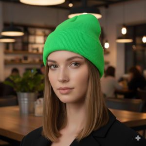 Neon Yeşil Triko Bere